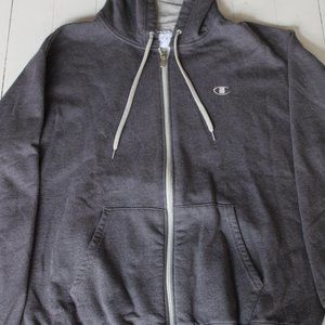 Champion Charcoal Grey Zip Up Hoodie Sweatshirt